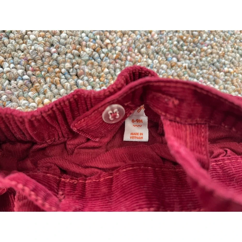 Cat & Jack Girls Dark Red Corduroy One-Piece 6-9M